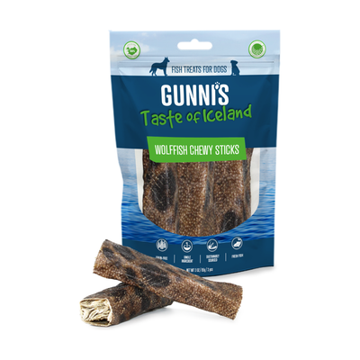 GUNNI'S Wolffish Chewy Sticks 4″ Dog Treats 3Pcs