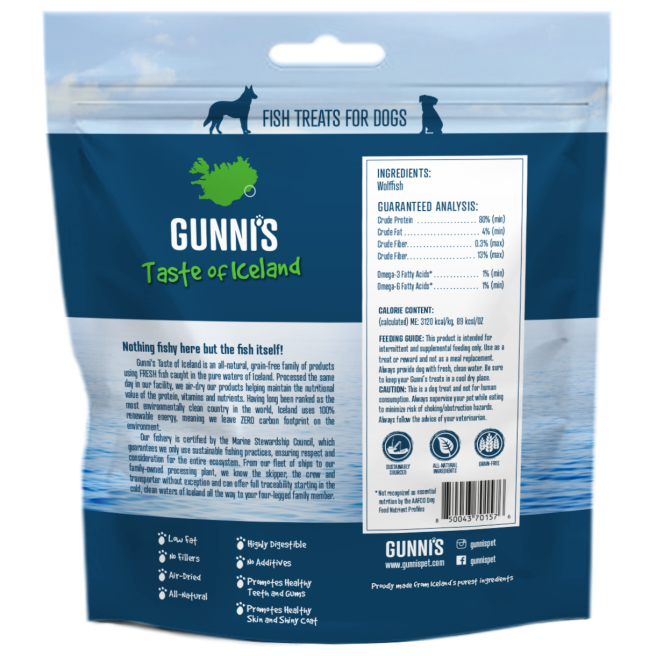 GUNNI’S Wolffish Baby Bites Dog Treats 71g