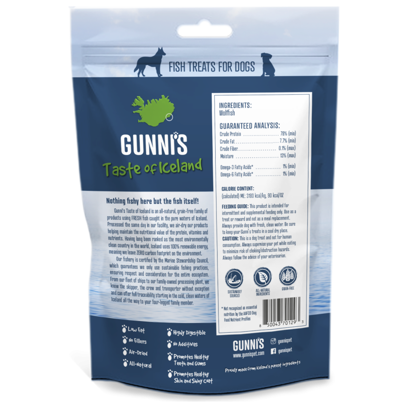 GUNNI'S Wolffish Skin Shorties Dog Treats 71g