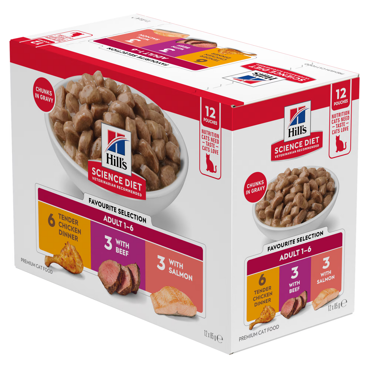 Hill's Science Diet Adult Cat Wet Food Favourite Selection Variety Pack 85g x 12