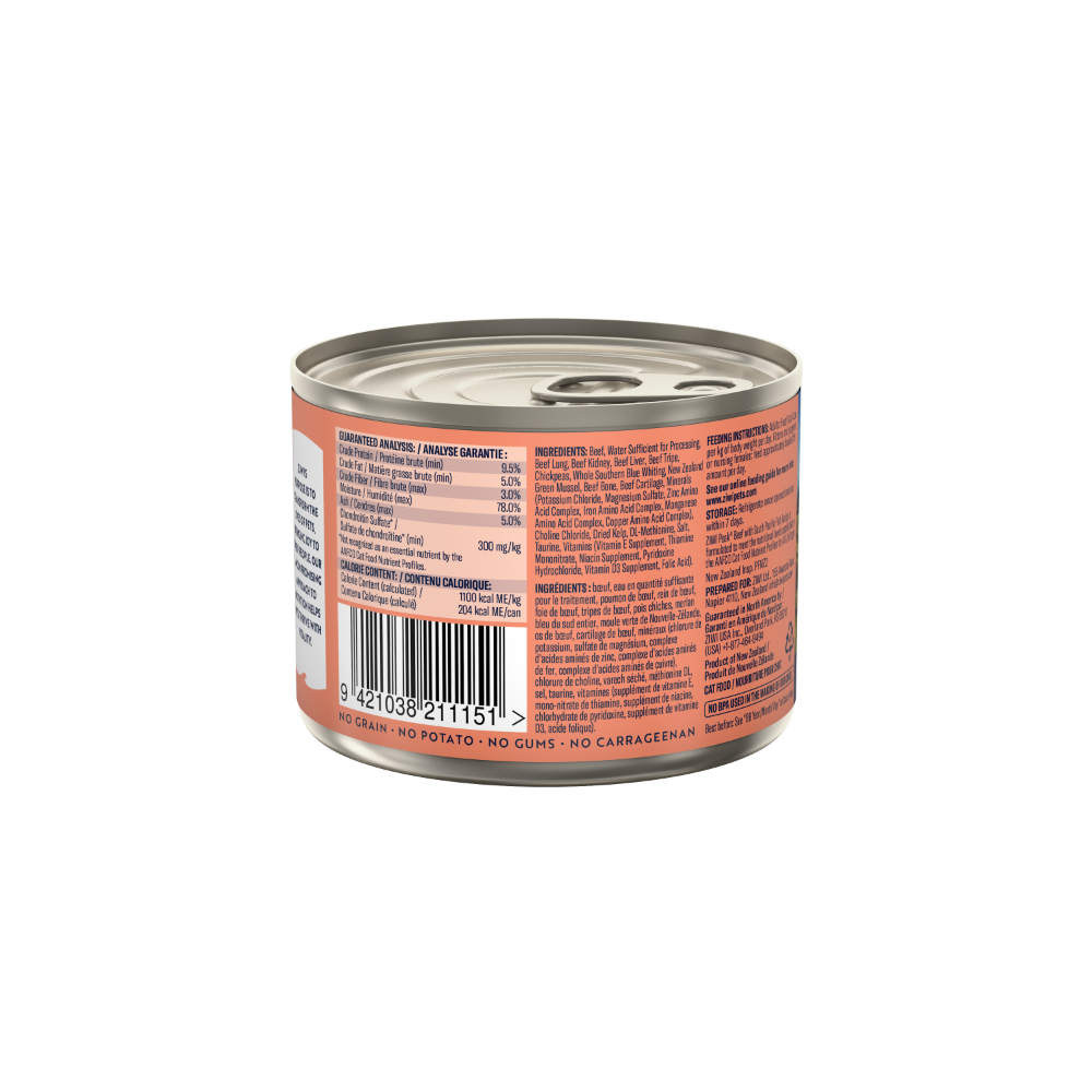 ZIWI Peak Cat Wet Food Cans Beef with South Pacific Fish Recipe