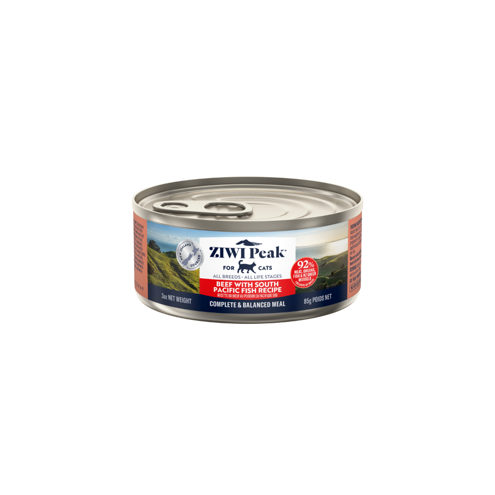ZIWI Peak Cat Wet Food Cans Beef with South Pacific Fish Recipe