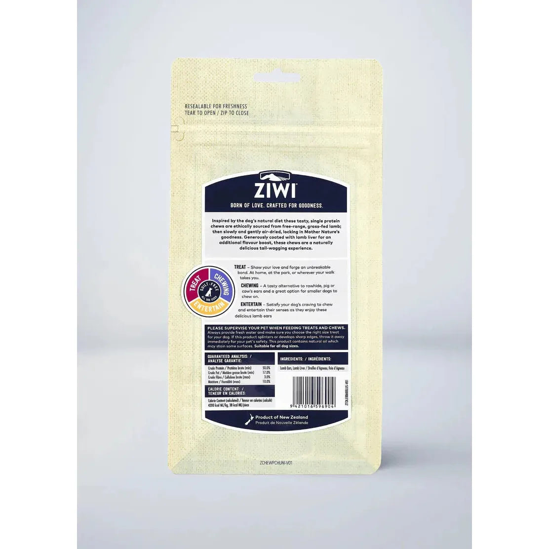 ZIWI Dog Treats Lamb Ears Liver Coated 60g