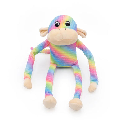 Zippypaws Plush Toys For Dog Spencer the Crinkle Monkey – Large Rainbow