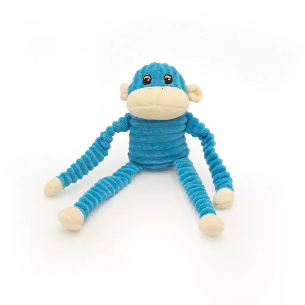 Zippypaws Plush Toys For Dog Spencer the Crinkle Monkey – 2Pack Small Rainbow and Blue