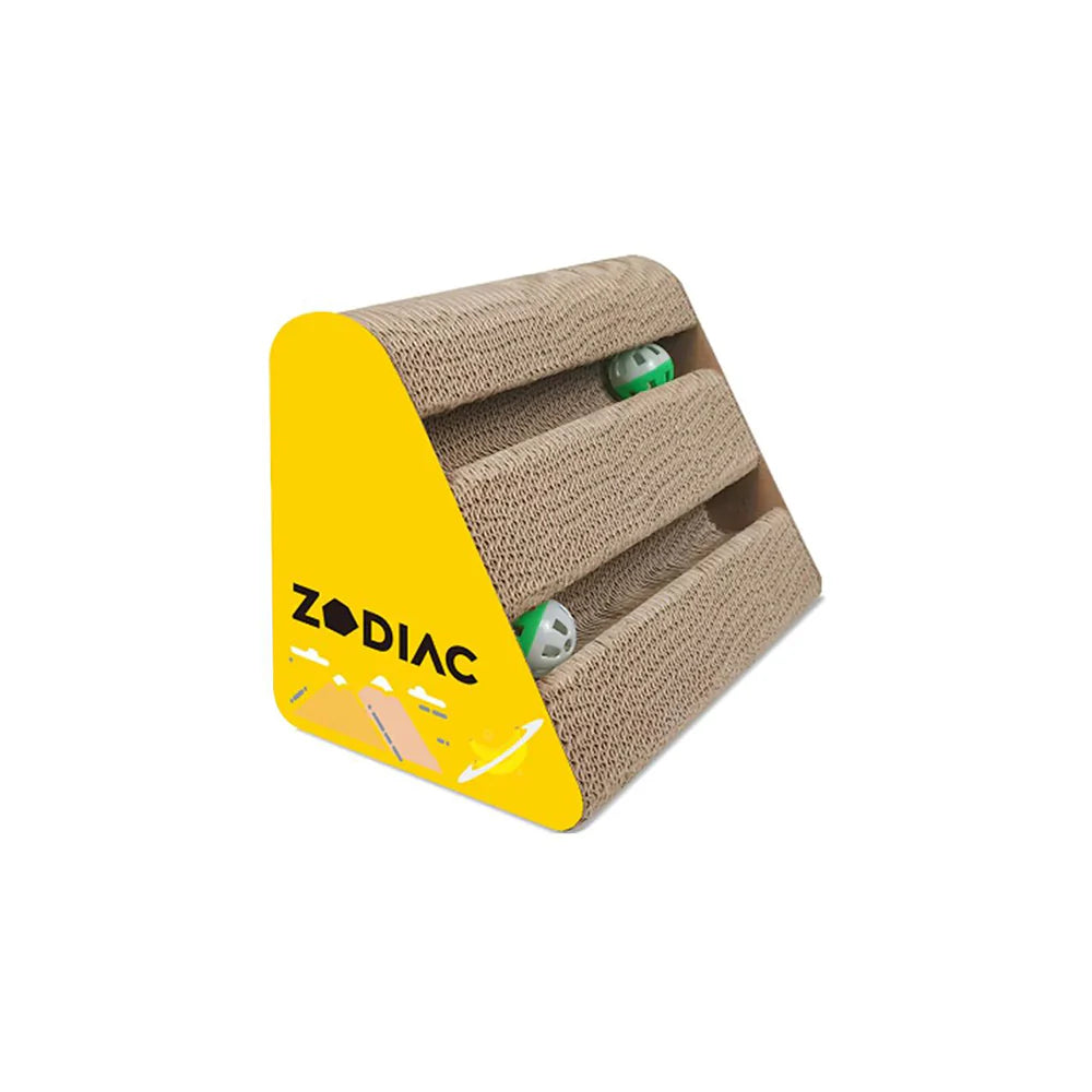 ZODIAC Triangle Cat Scratcher with Ball Banana