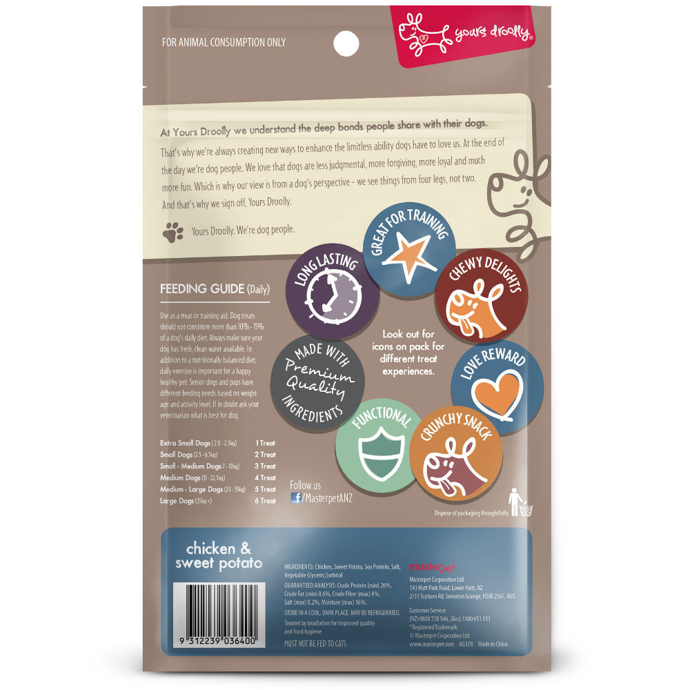 Yours Droolly Dog Treats Chicken and Sweet Potato 100g