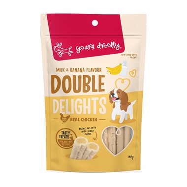 Yours Droolly Dog Treats Double Delights - Milk & Banana 150g
