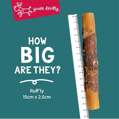 Yours Droolly Dog Treats Duck Wrapped Vegetable Sticks Medium 4 Pack