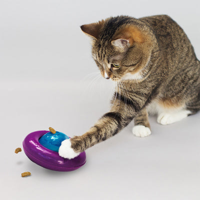 KONG Cat Toys Infused Gyro Interactive Treat Dispensing Toy