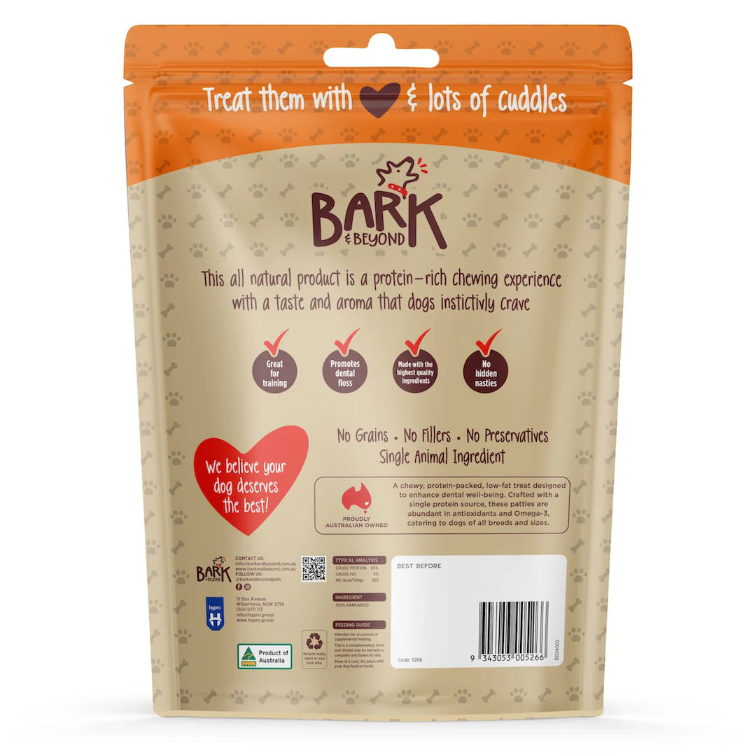 Bark & Beyond Dog Treats Kangaroo Protein Patties 12pc