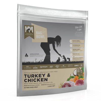Meals for Meows Kitten Dry Food Grain and Gluten Free Turkey and Chicken 2.5Kg