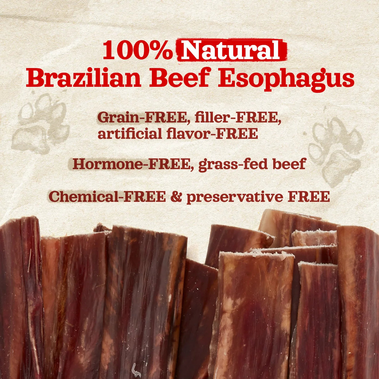 Natural Farm Dog Treat Gullet Beef Jerky 750g