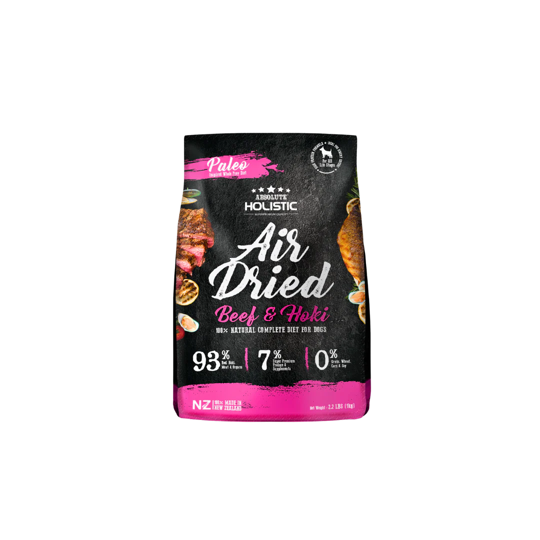 Absolute Holistic Air Dried Dog Food | Beef and Hoki 1Kg