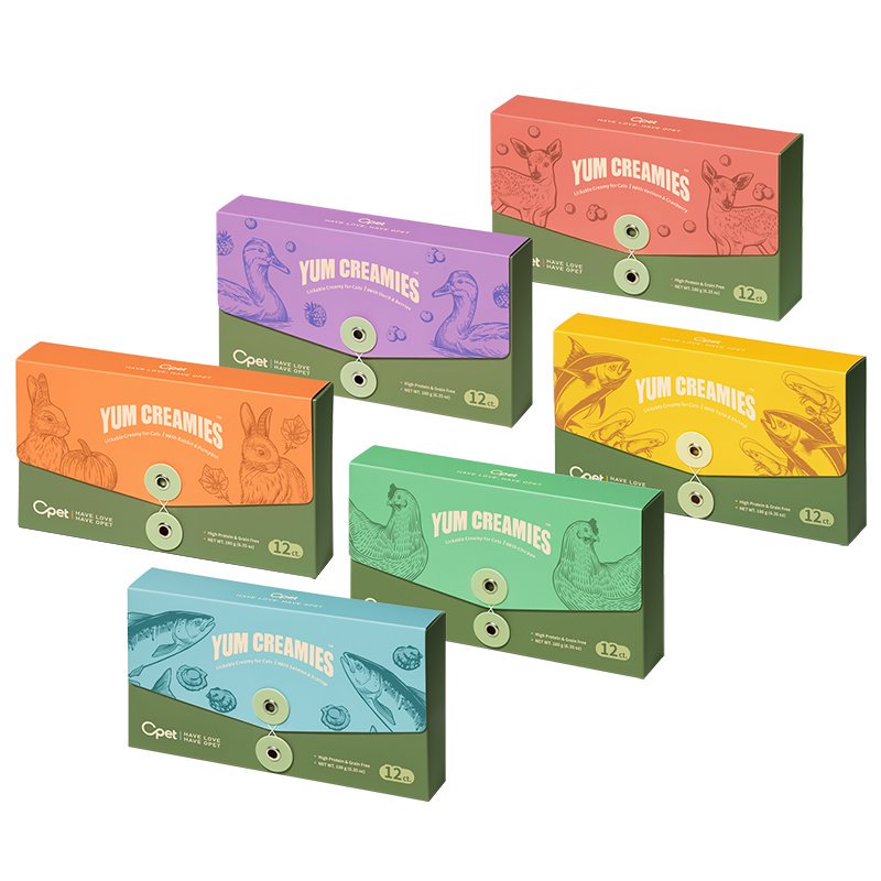 Opet Yum Creamies Churu Cat Treats - Salmon & Scallop 15g x 12