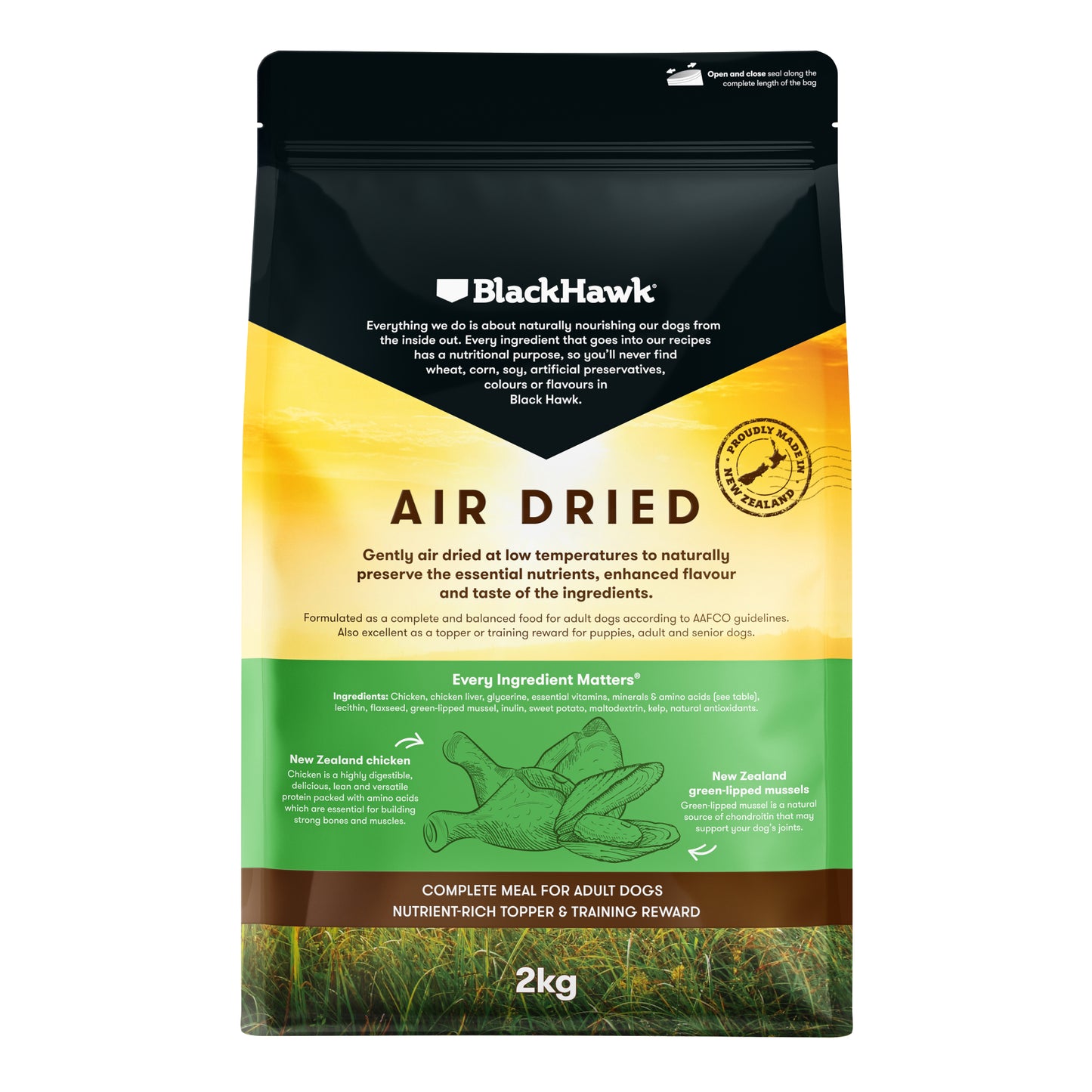 Black Hawk Air Dried Adult Dog Food Chicken