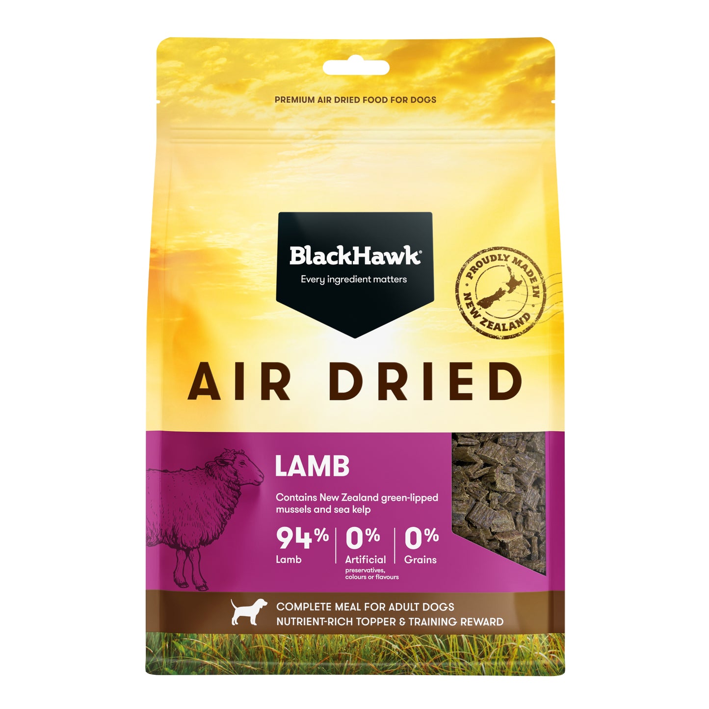 Black Hawk Air Dried Adult Dog Food Lamb