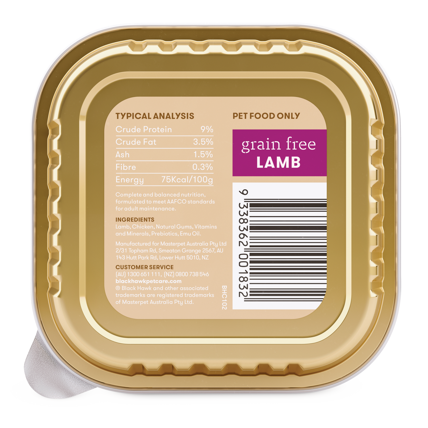 Black Hawk Dog Wet Food Grain Free Lamb Trays