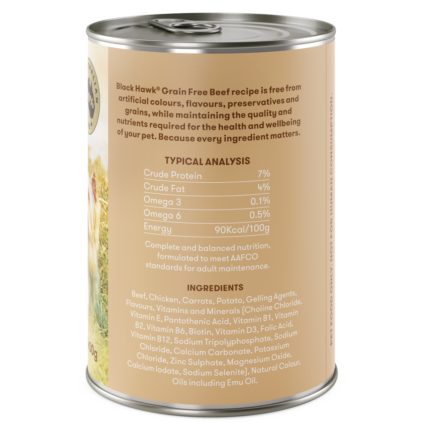 Black Hawk Dog Wet Food Grain Free Beef Cans