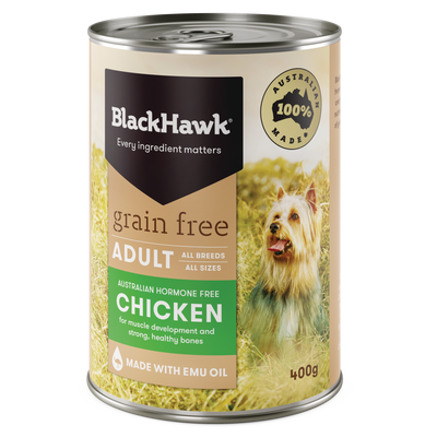 Black Hawk Dog Wet Food Grain Free Chicken Cans