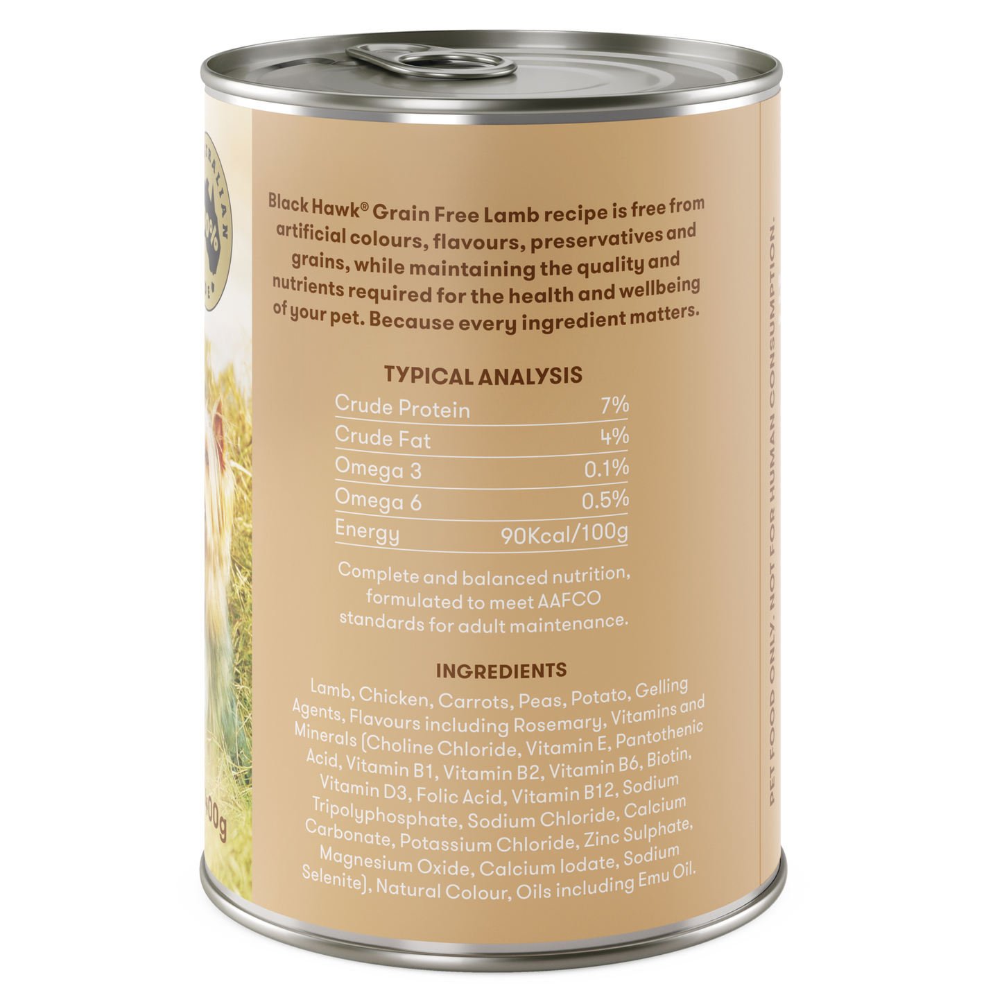 Black Hawk Dog Wet Food Grain Free Lamb Cans