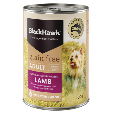 Black Hawk Dog Wet Food Grain Free Lamb Cans