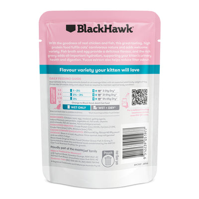 Black Hawk Cat Wet Food Chicken & Ocean Fish For Kitten