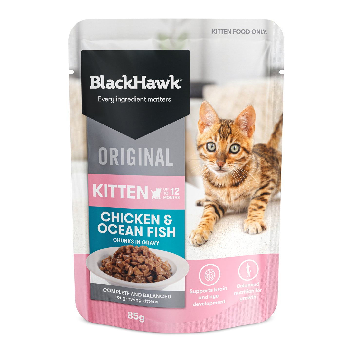 Black Hawk Cat Wet Food Chicken & Ocean Fish For Kitten