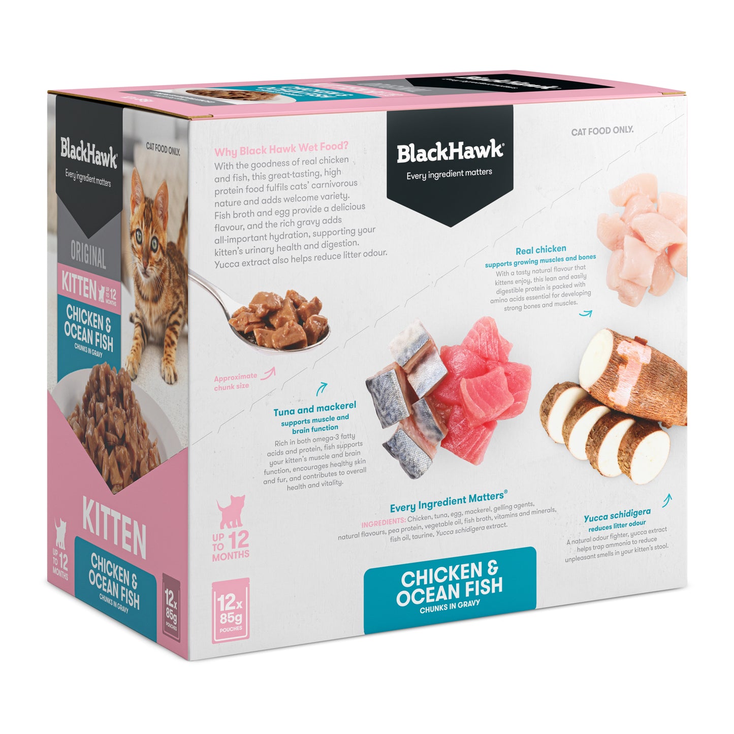 Black Hawk Cat Wet Food Chicken & Ocean Fish For Kitten