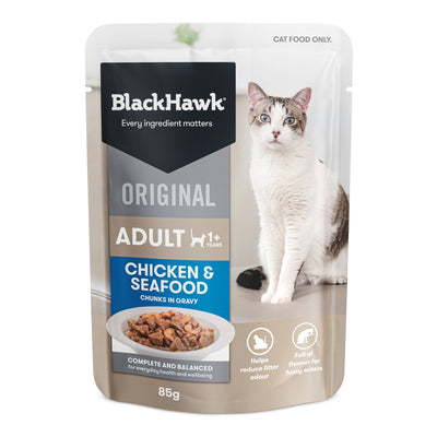 Black Hawk Adult Cat Wet Food Chicken & Seafood