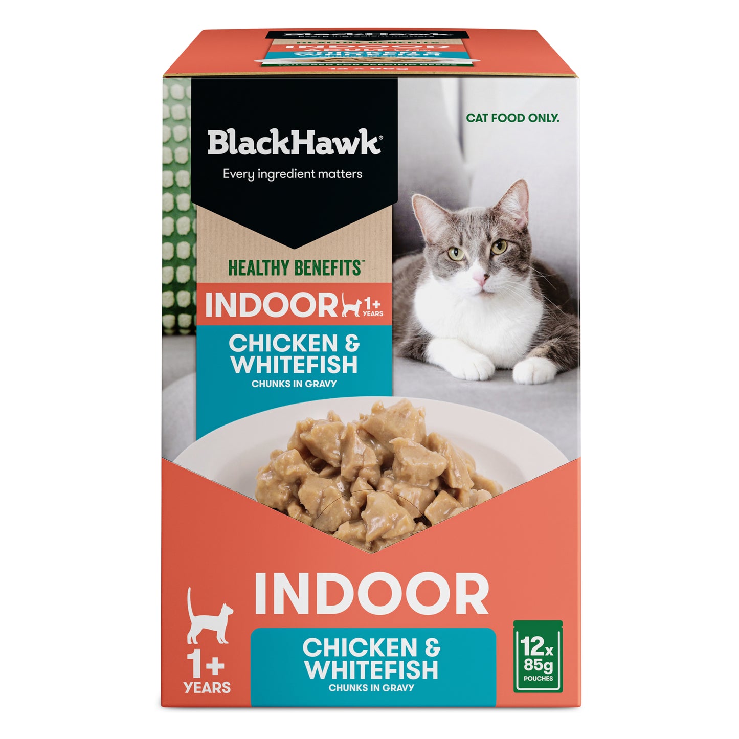 Black Hawk Adult Cat Wet Food Healthy Benefits Indoor Chicken & Whitefish