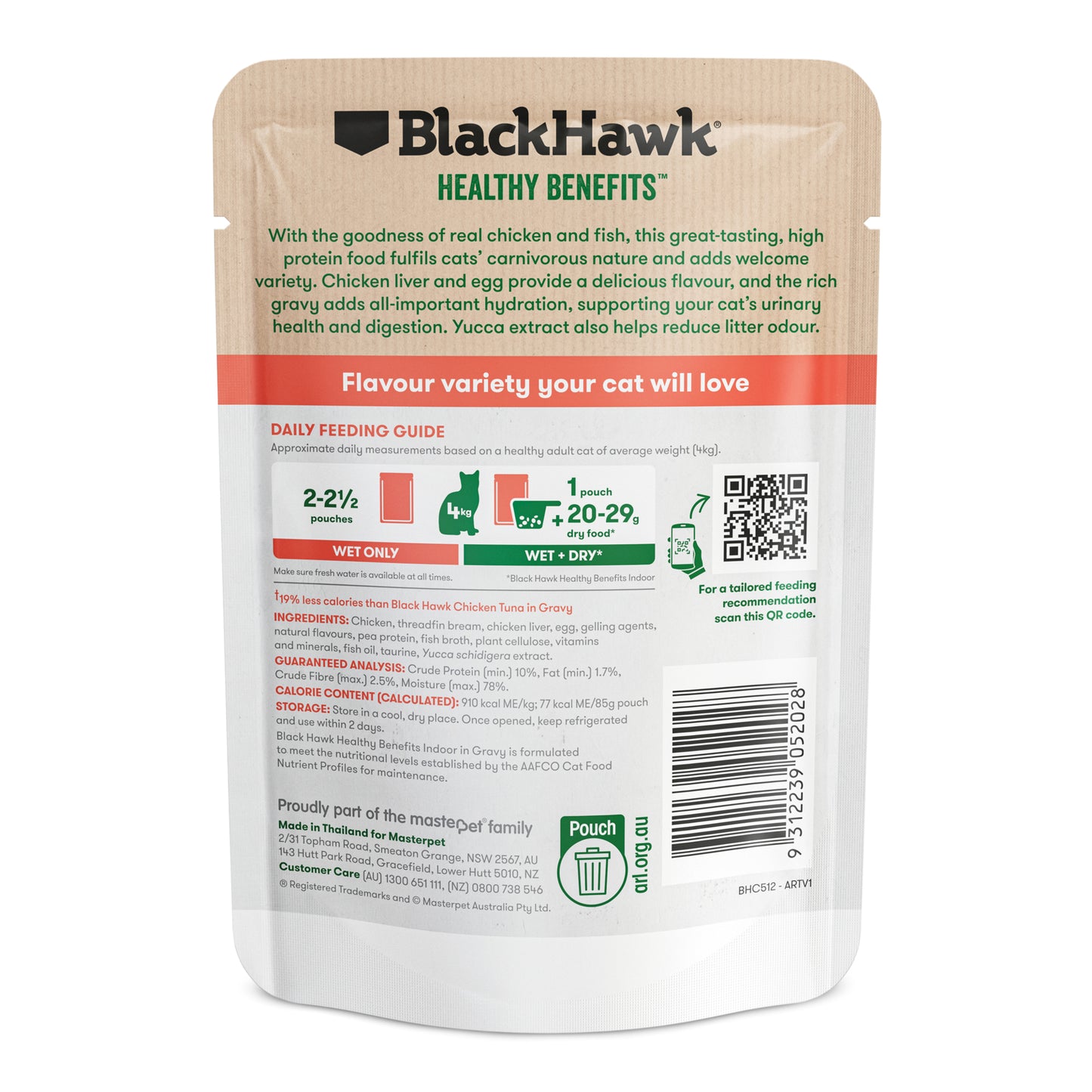 Black Hawk Adult Cat Wet Food Healthy Benefits Indoor Chicken & Whitefish