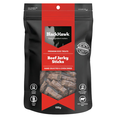Black Hawk Dog Treats Beef Jerky Sticks 100g