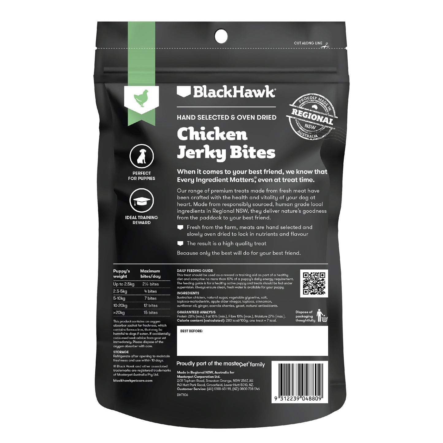 Black Hawk Dog Treats Chicken Jerky Bites 100g