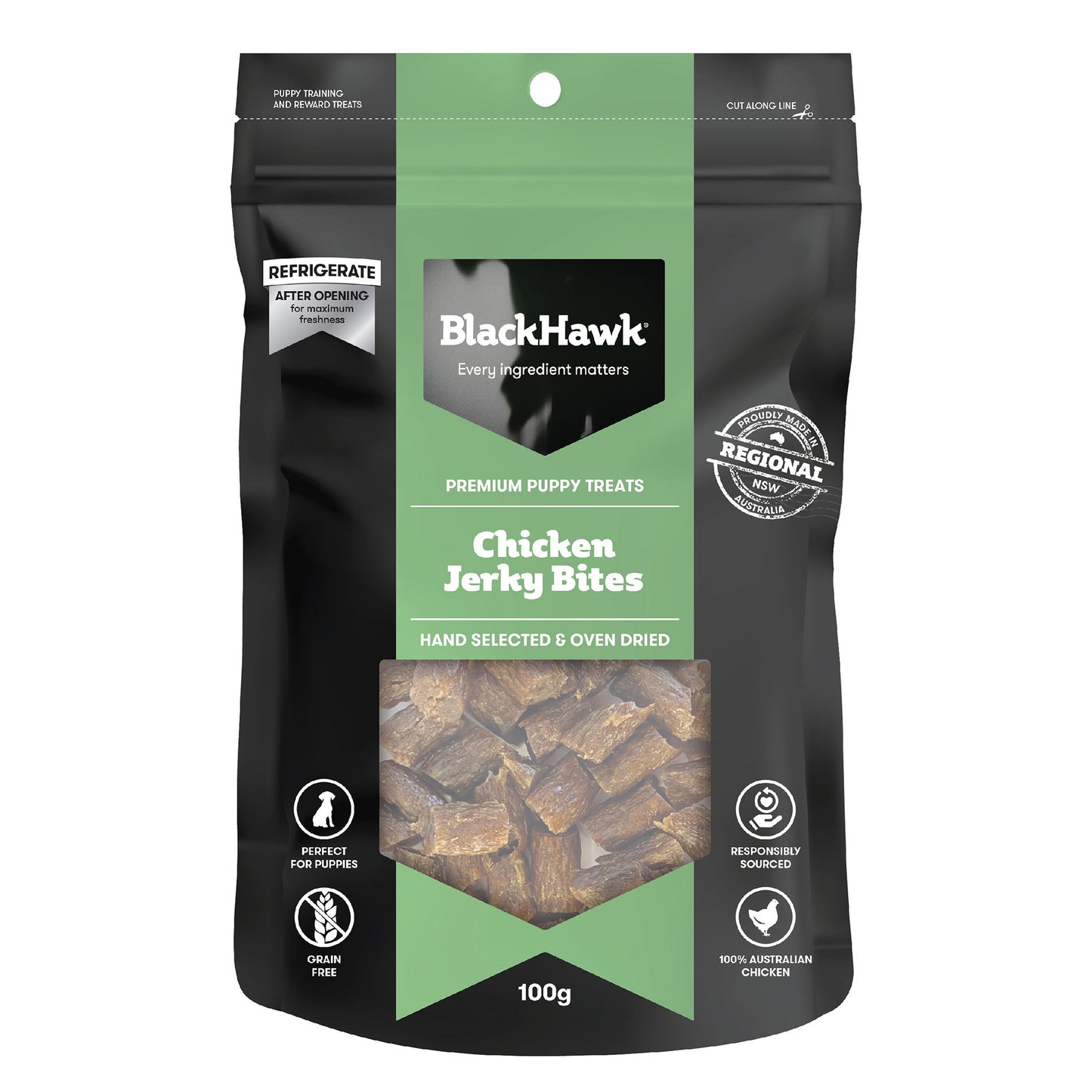 Black Hawk Dog Treats Chicken Jerky Bites 100g