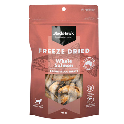 Black Hawk Dog Treats Freeze Dried Whole Salmon 45g