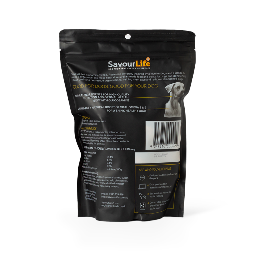 SavourLife Dog Treats Biscuits Australian Chicken Flavour 500g
