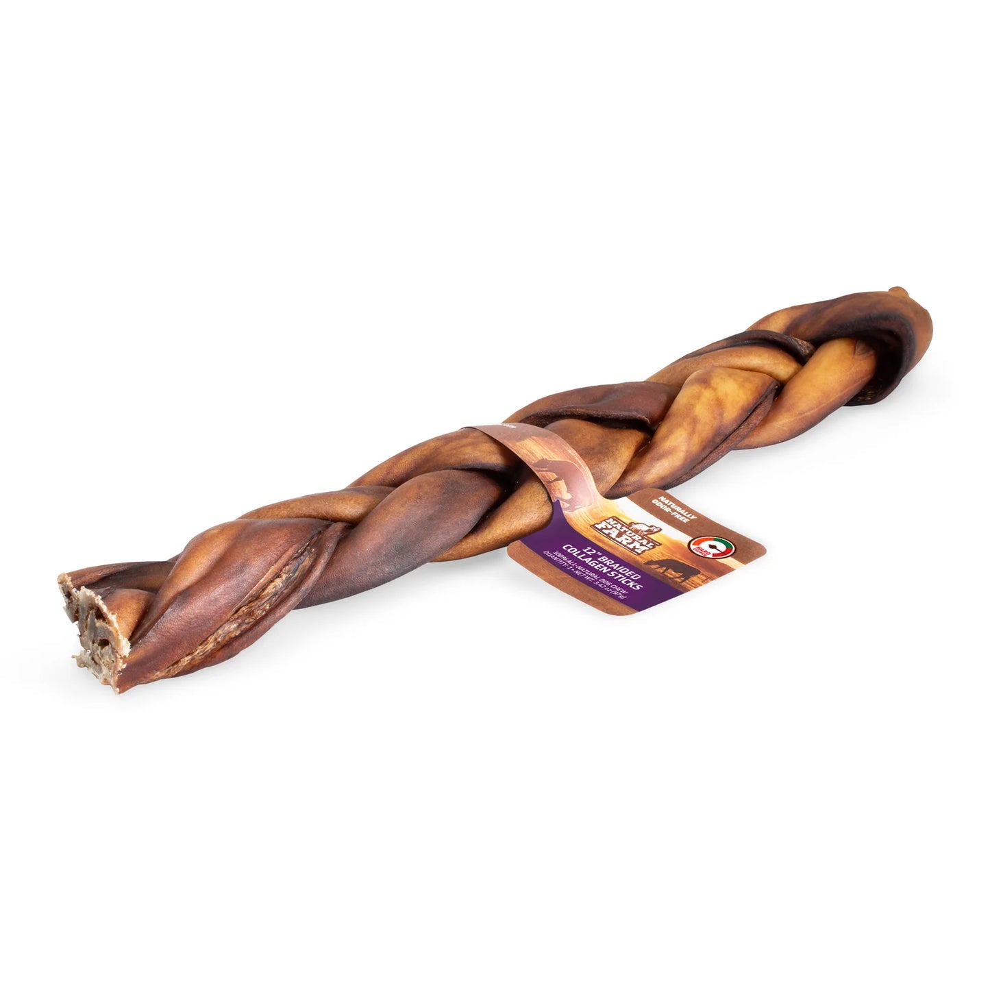 Natural Farm Dog Treat Braided Collagen Stick 30cm 1pc