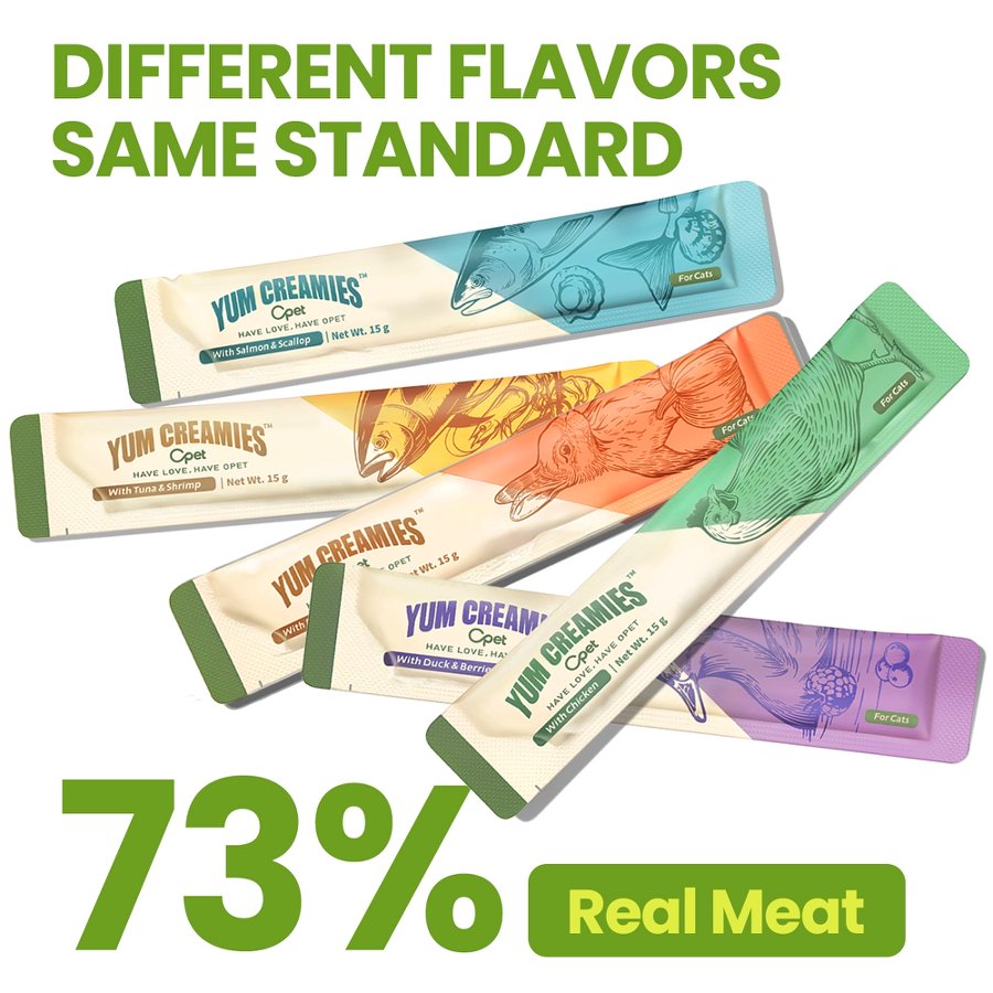 Opet Yum Creamies Churu Cat Treats - Salmon & Scallop 15g x 12