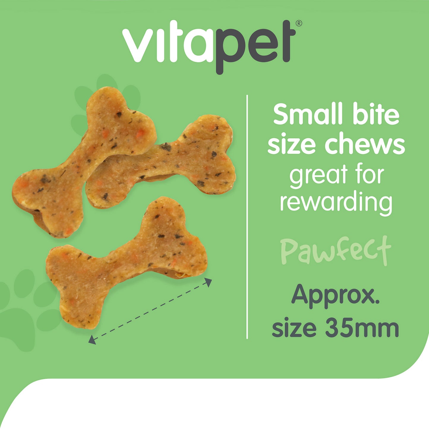 Vitapet Dog Treats Pocket Trainer Chicken With Spinach And Carrots 70g