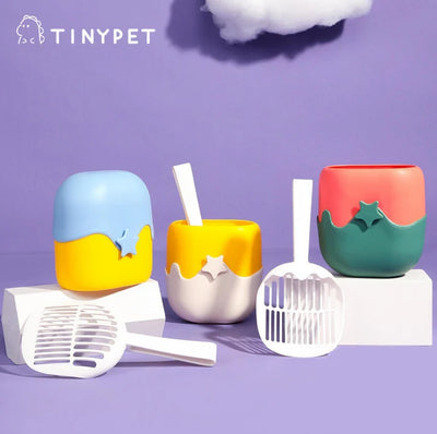 Tinypet Ice Cream Cat Litter Scoop + Holder Set