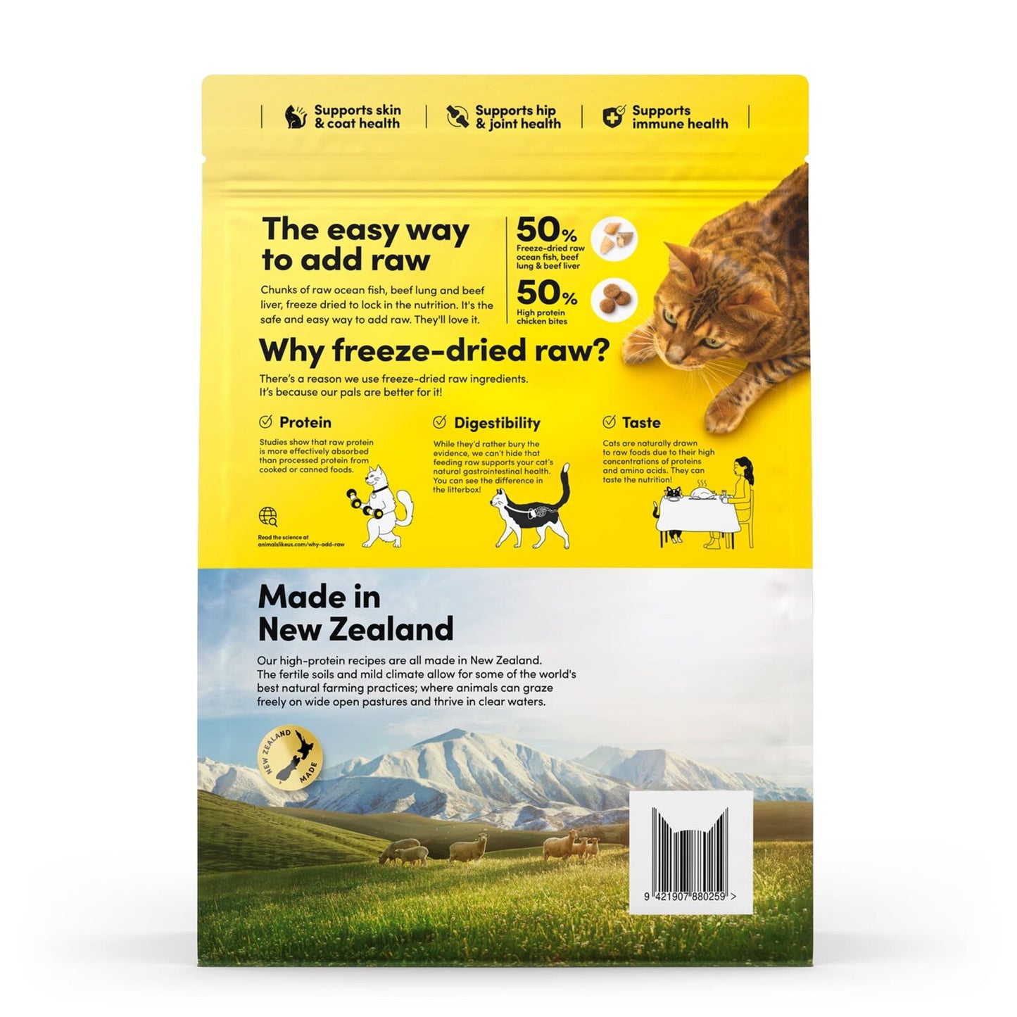 Animals Like Us - RawMix50™ with New Zealand Ocean Fish & Cage-Free Chicken Cat Food 1.36Kg