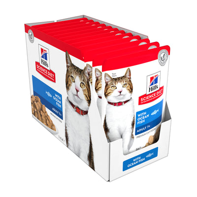 Hill's Science Diet Adult Cat Wet Food 7+ Ocean Fish Dinner 85g X 12