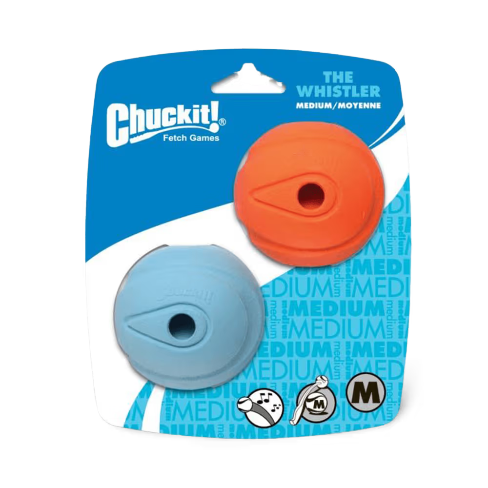 Chuckit! Dog Toy Whistler Ball Medium 2 Pack