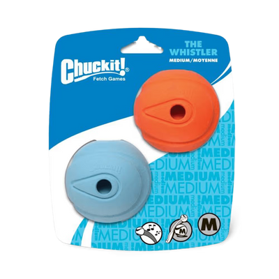 Chuckit! Dog Toy Whistler Ball Medium 2 Pack