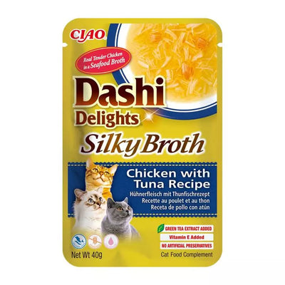 INABA Cat Dashi Delights Silky Broth Chicken with Tuna Recipe 40g