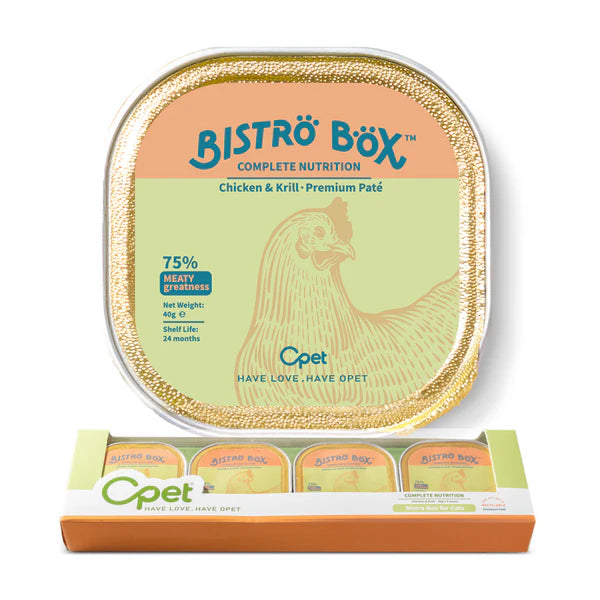 OPET Wet Cat Food Premium Bistro Box -  CHICKEN & KRILL RECIPE
