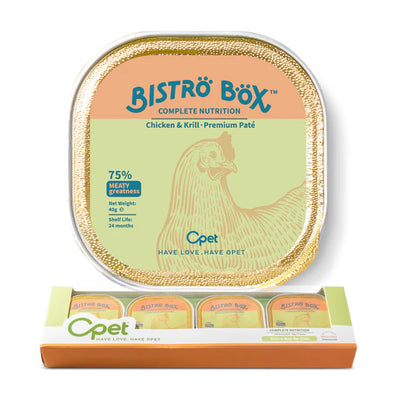 OPET Wet Cat Food Premium Bistro Box -  CHICKEN & KRILL RECIPE