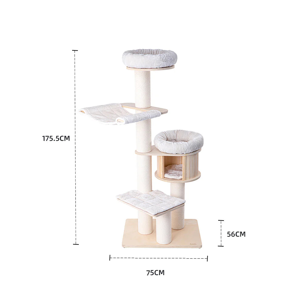 HONEYPOTCAT Classic Solid Wood Cat Tree