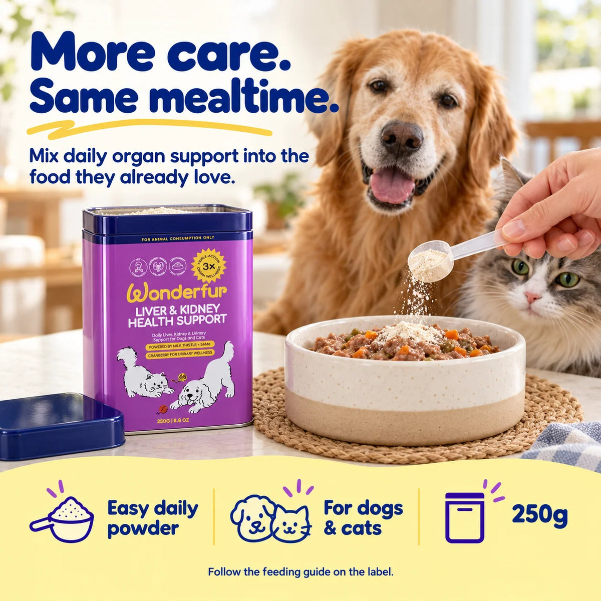 Wonderfur Liver & Kidney Health Powder for Dogs & Cats 250g